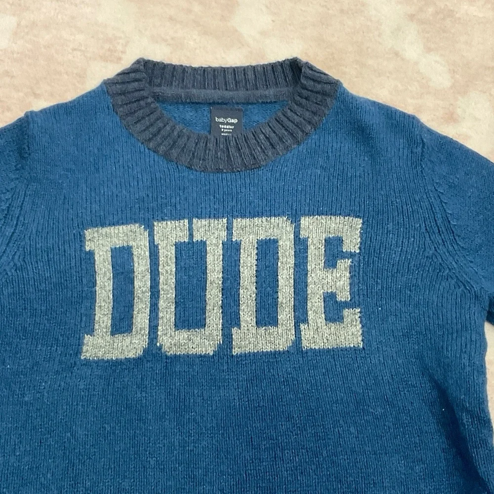 Baby Gap Toddler Navy “Dude” Sweater Size 2 years